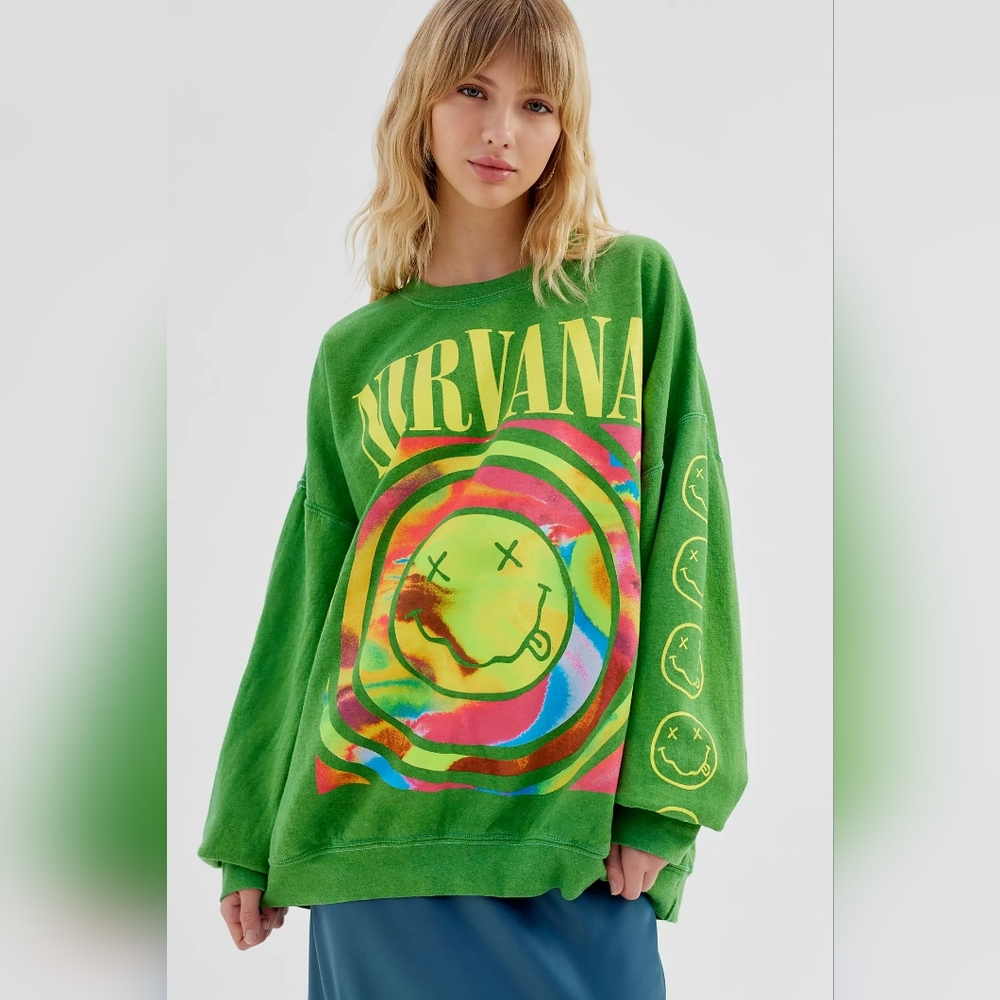 Urban Outfitters oversized Nirvana Green Sweatshirt S/M